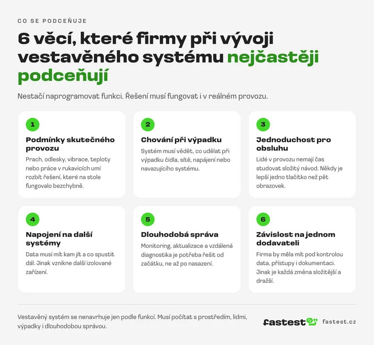 6 věcí, které firmy při vývoji vestavěného (embedded) systému nejčastěji podceňují